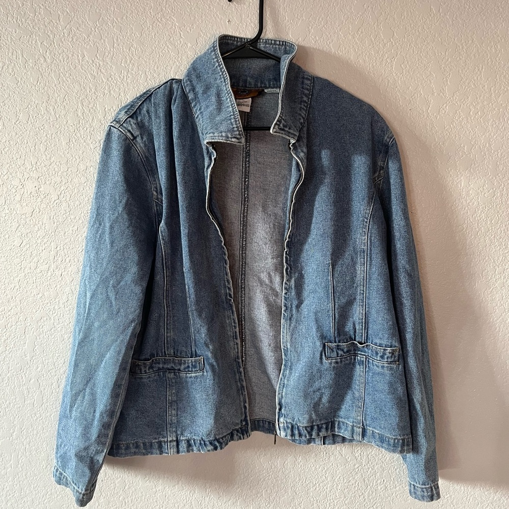 denim zip up jacket